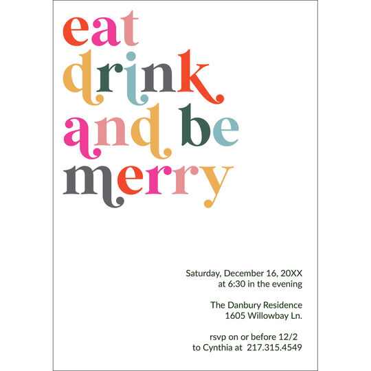 Eat Drink and Be Merry Invitations